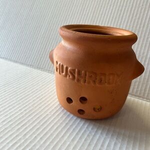 Vintage Mushroom Vase Pottery Vintage Art Studio Hand Stoneware Carved Decor